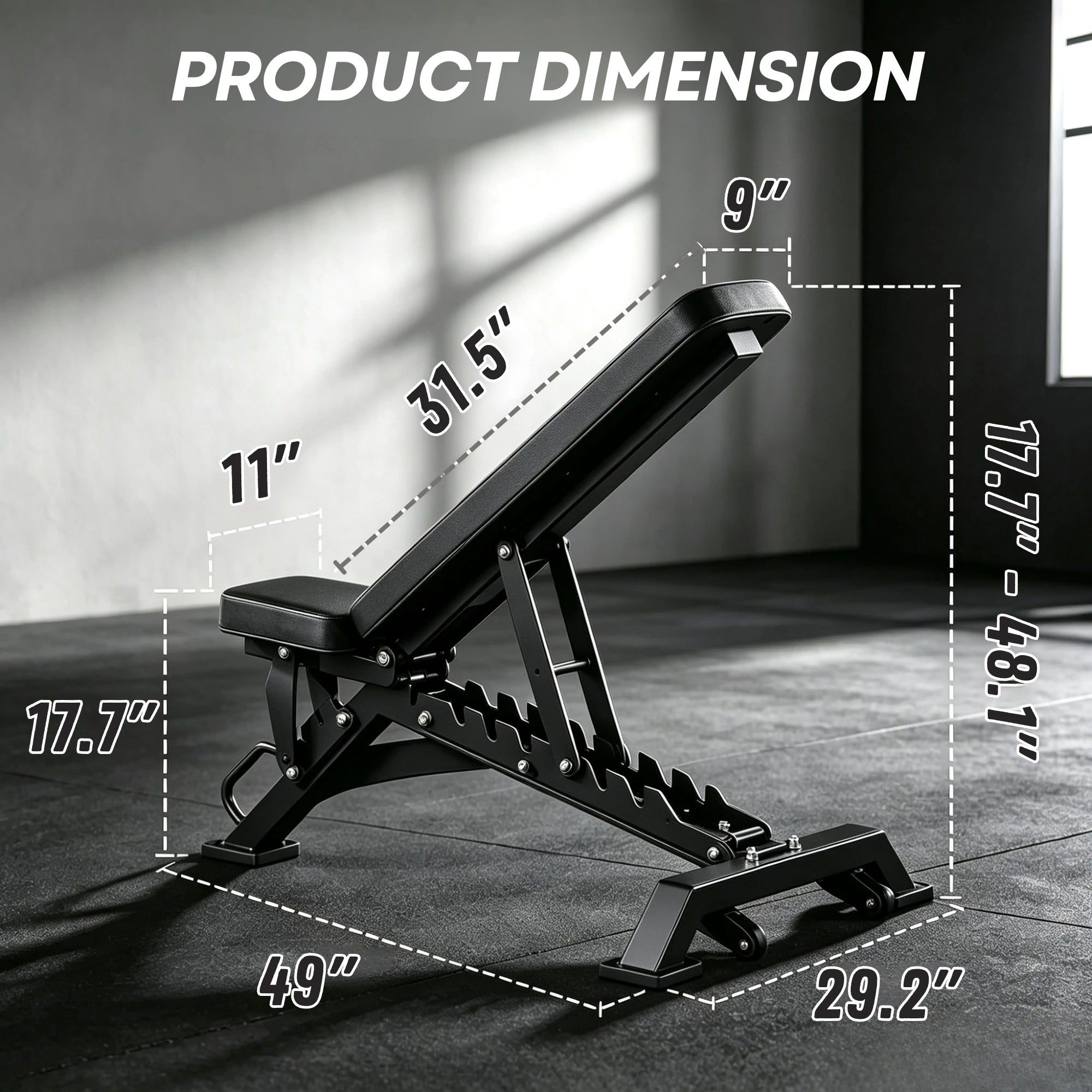 EKFIT EK-1005 Adjustable Heavy Duty Incline Weight Bench