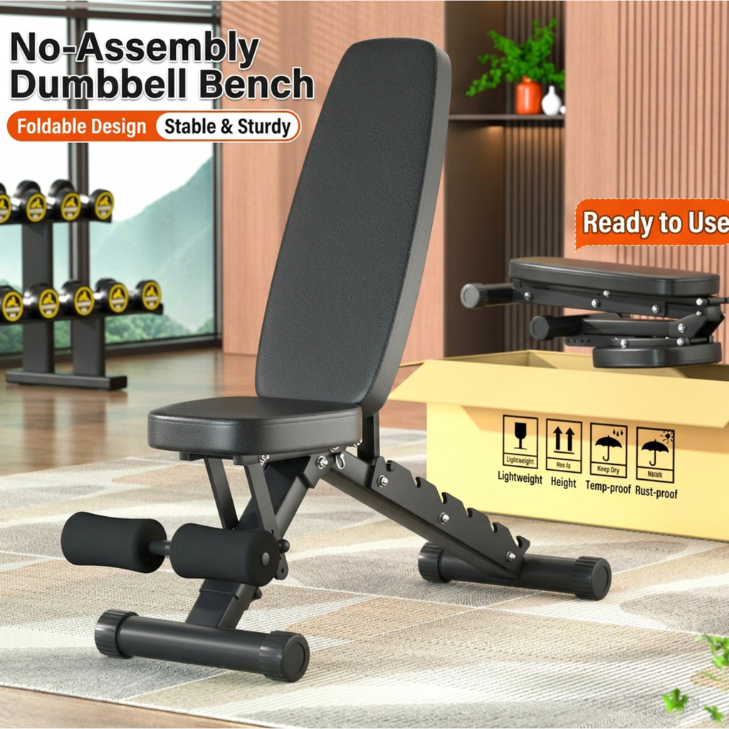EKFIT EK-1008 Foldable Adjustable Weight Bench for Home Gym