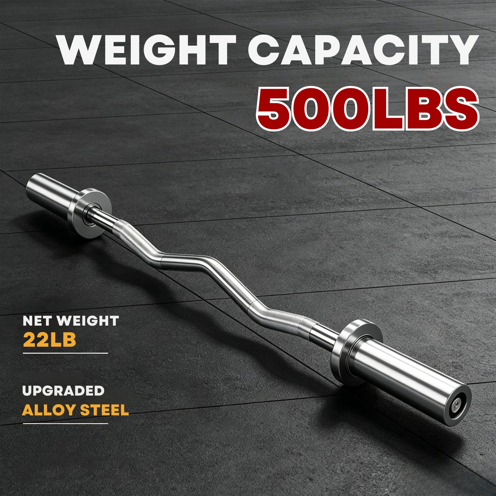 EKFIT 4ft Olympic EZ Curl Barbell