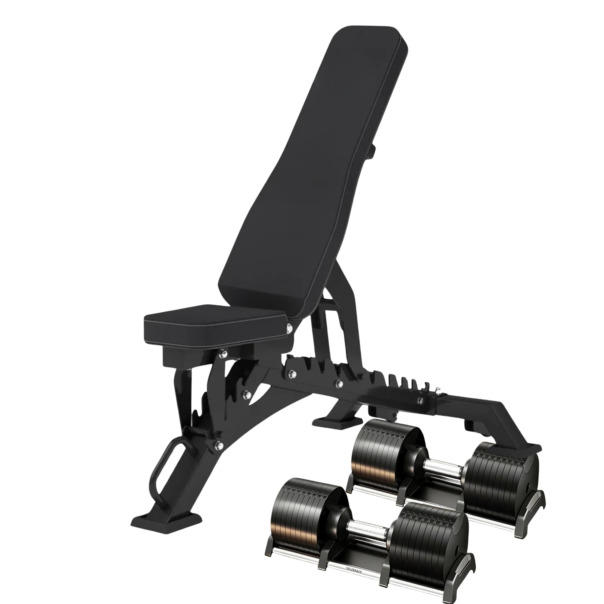 EKFIT Adjustable Dumbbell with Weight Bench Package