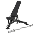 EKFIT 4ft Olympic EZ Curl Bar & Weight Bench Package
