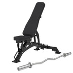 EKFIT 4ft Olympic EZ Curl Bar & Weight Bench Package
