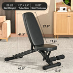 EKFIT EK-1008 Foldable Adjustable Weight Bench for Home Gym