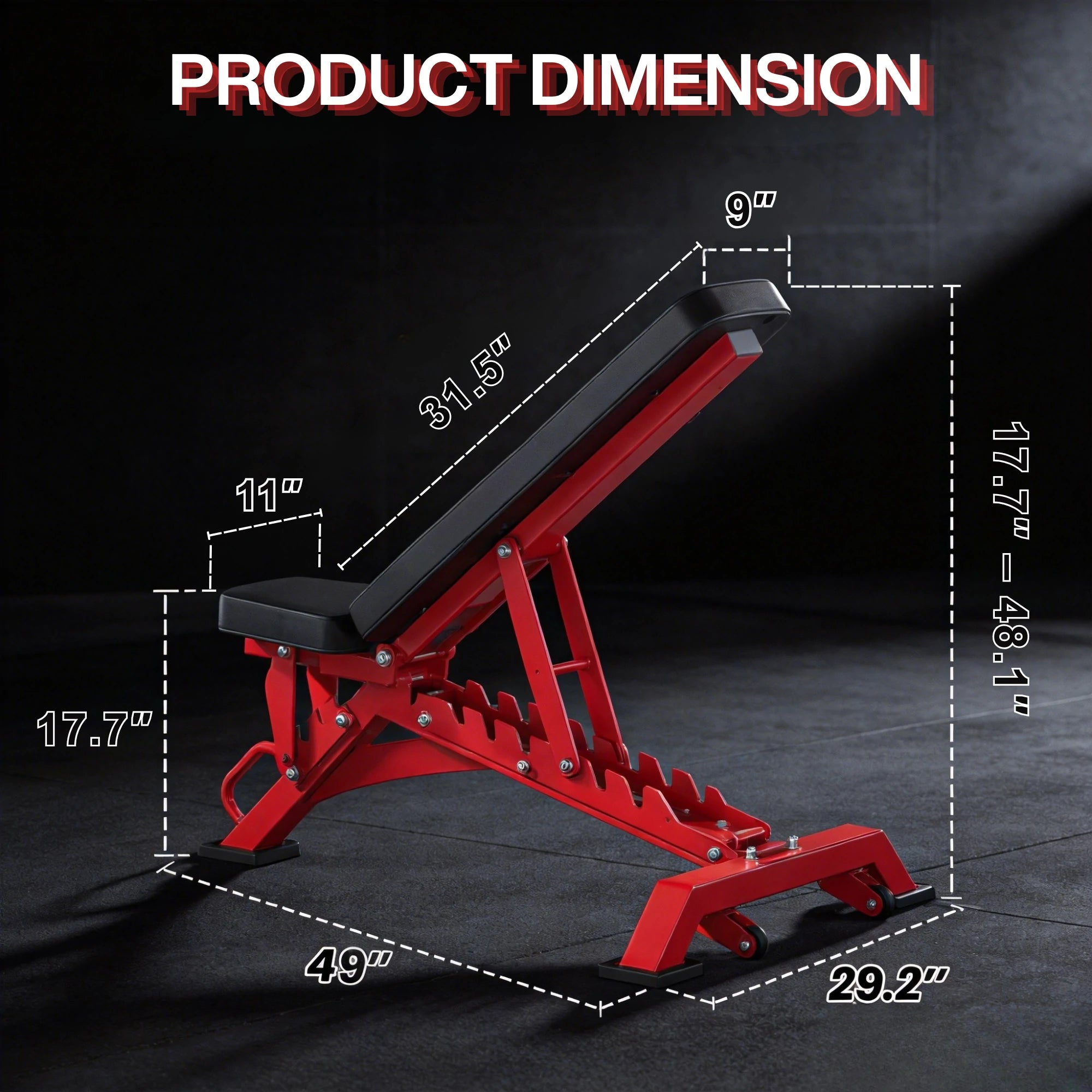 EK-1005 Adjustable Heavy Duty Incline Weight Bench