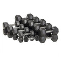 770LB Six-sided Rubber Coated Hex Dumbbell Sets (10-60lbs Pair Set）