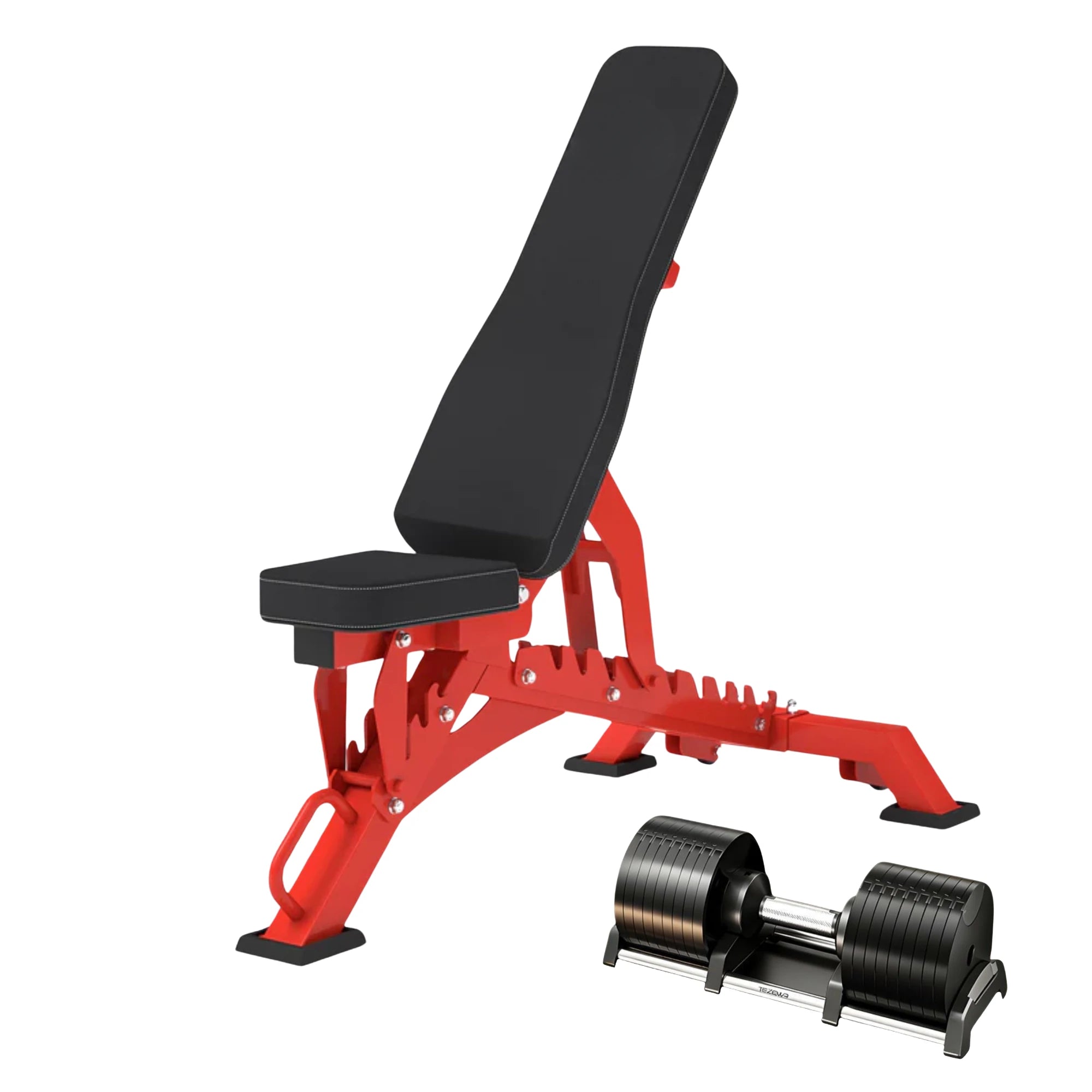 EKFIT Adjustable Dumbbell with Weight Bench Package