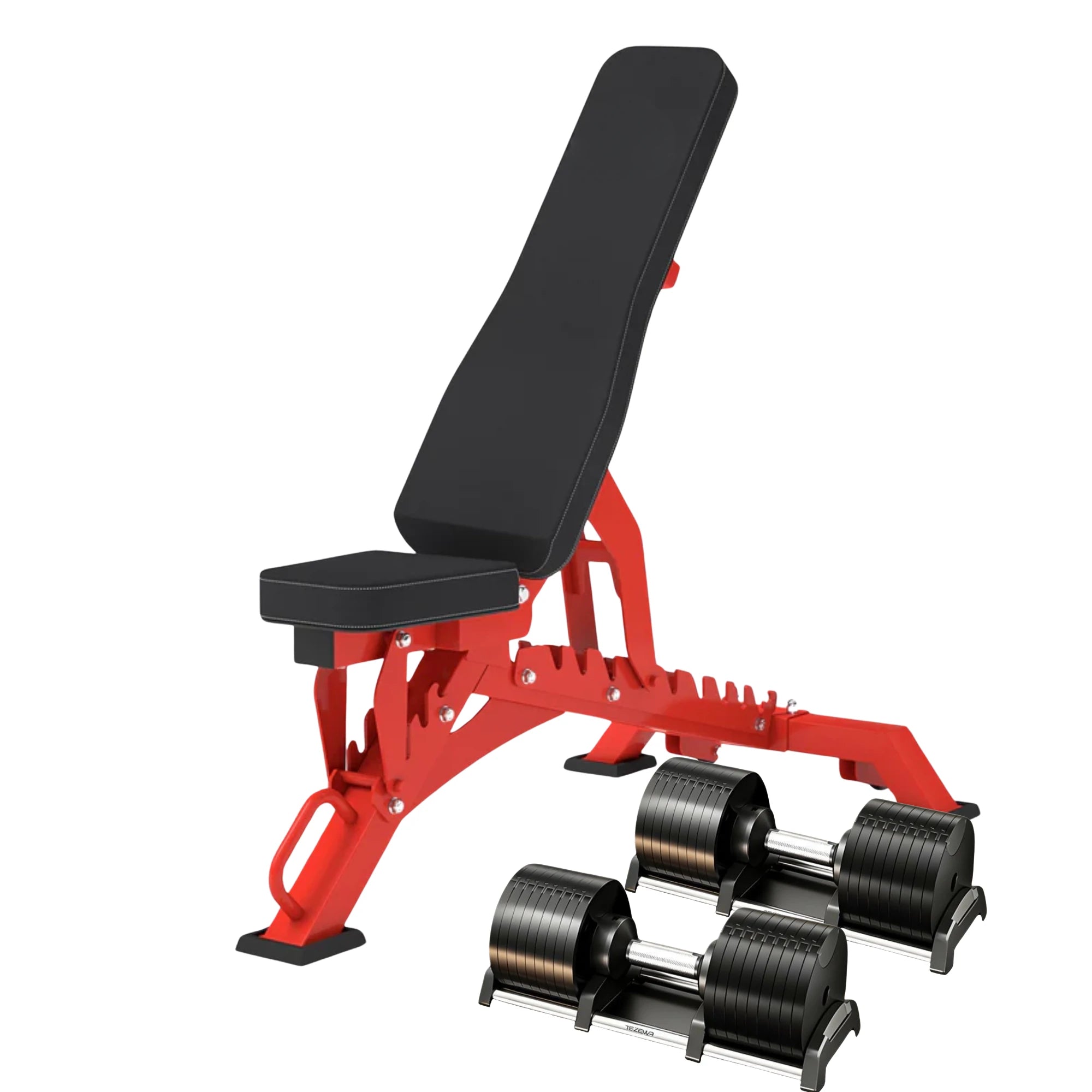 EKFIT Adjustable Dumbbell with Weight Bench Package