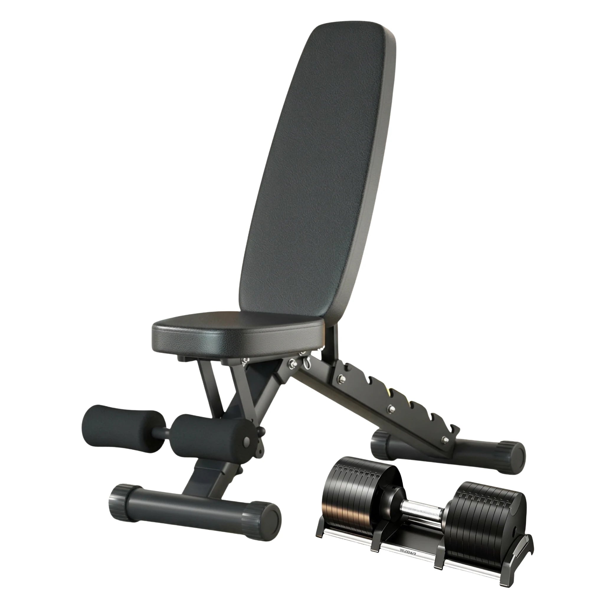 EKFIT Adjustable Dumbbell with Weight Bench Package