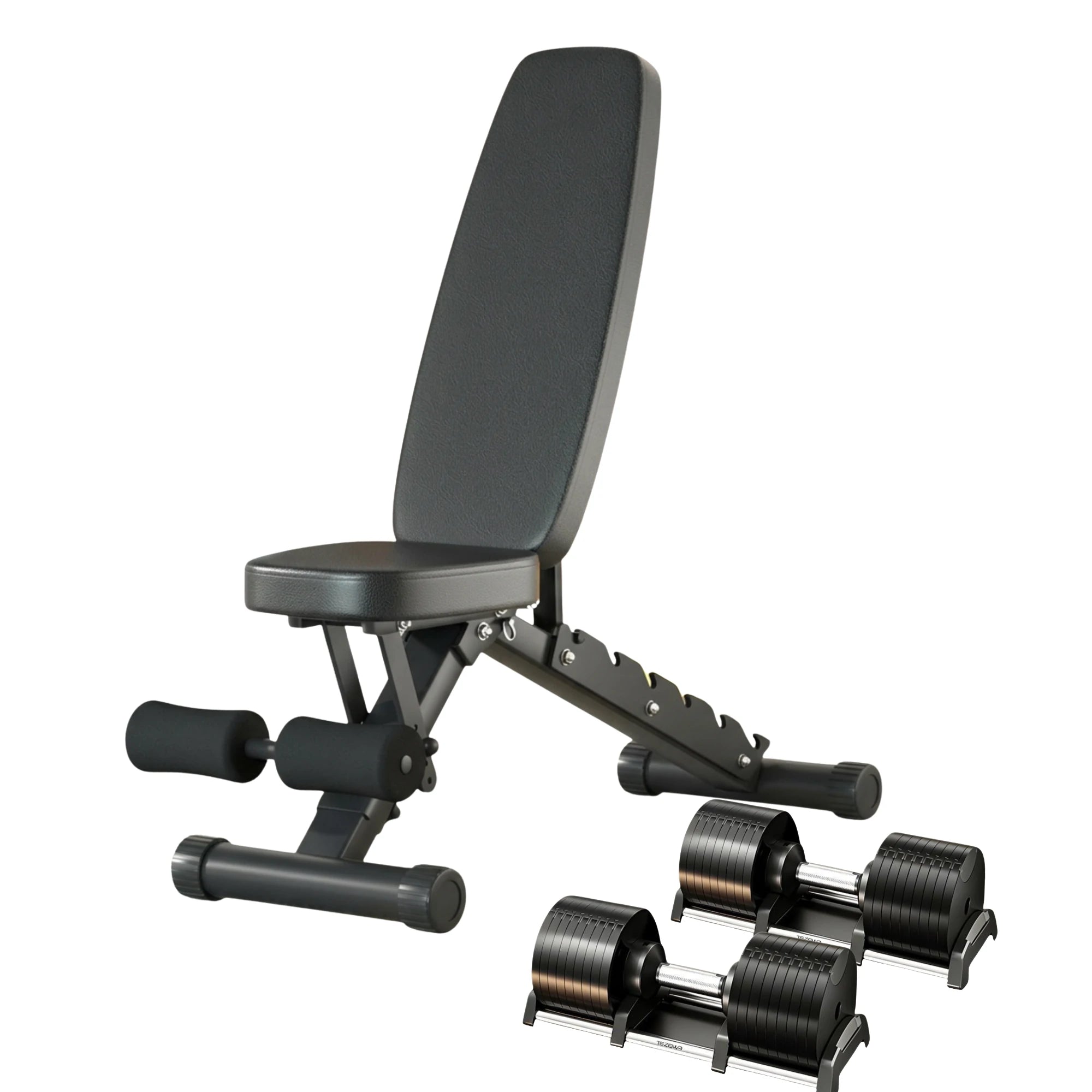 EKFIT Adjustable Dumbbell with Weight Bench Package