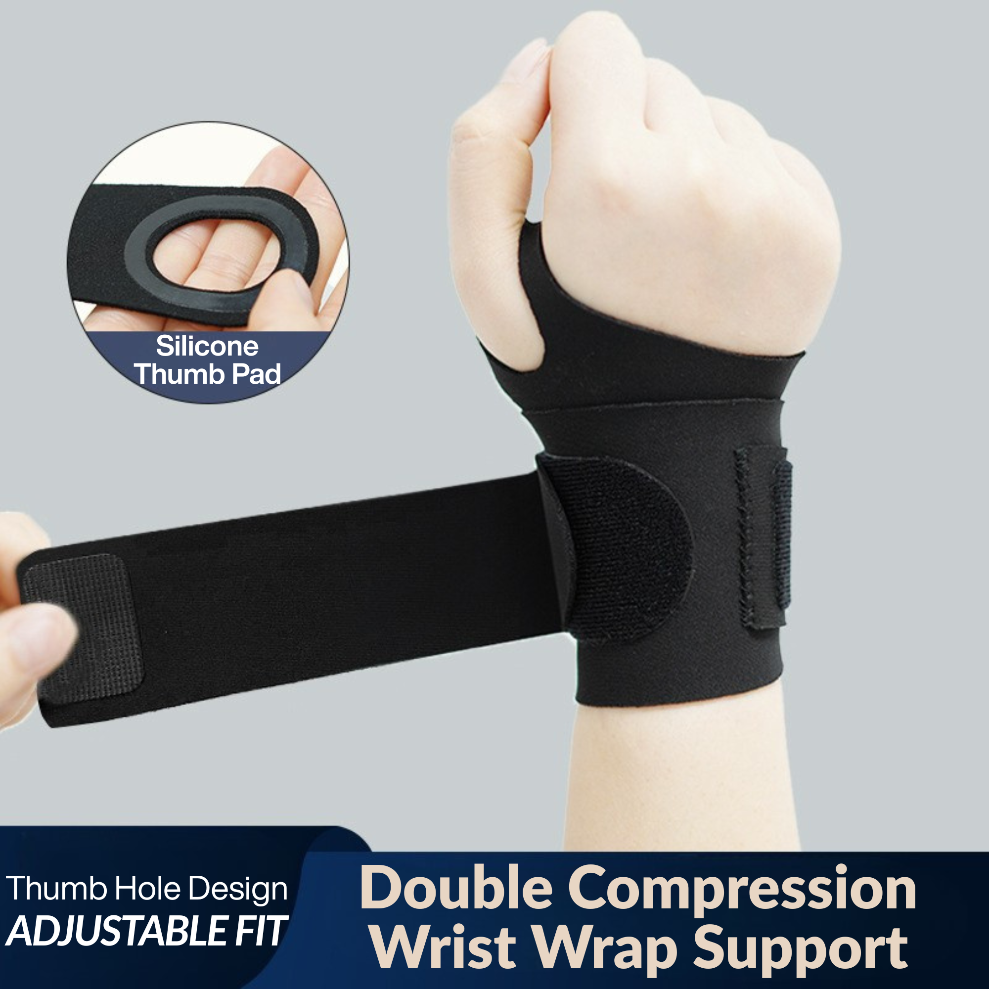 EkFit Adjustable Compression Wrist Support Wrap