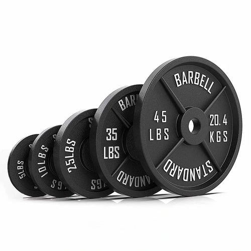 EKFIT 2'' Old School Single-Sided Black Iron Weight Plates (240 LB)